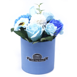 Petit bouquet de fleurs de savon bleu