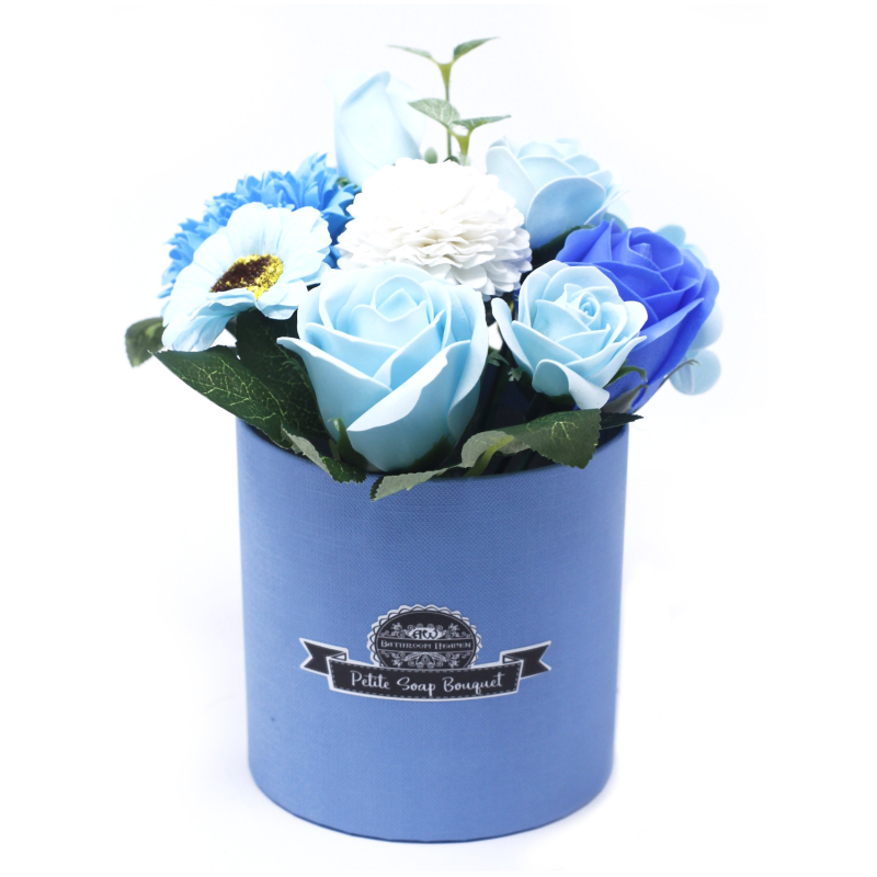 Petit bouquet de fleurs de savon bleu