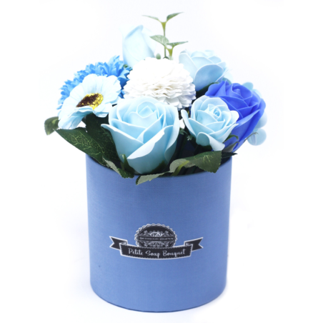 Petit bouquet de fleurs de savon bleu